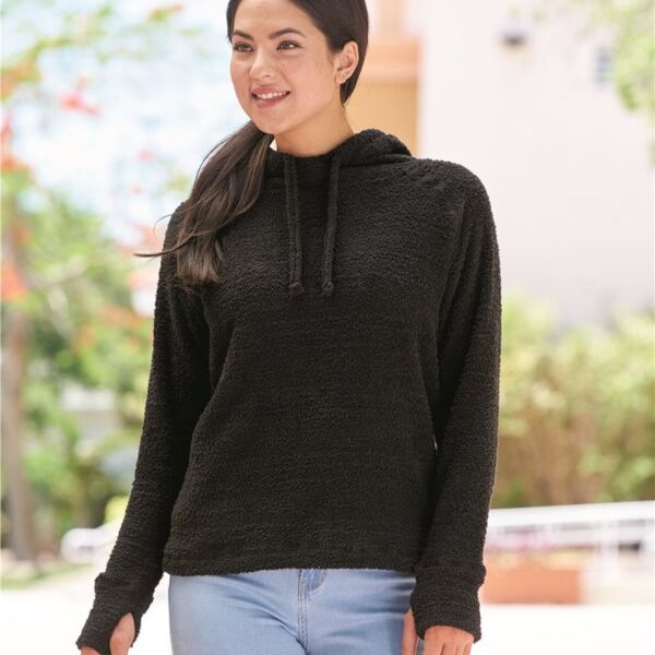 Teddy Fleece Women's Pullover with Scuba Hood Thumbnail